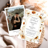 エレガント&シックボホ秋ワイルドフラワー結婚ズ 招待状