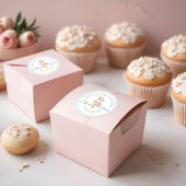 エレガント&シックミントウォーター色フローラケーキベーカリー ラウンドシール