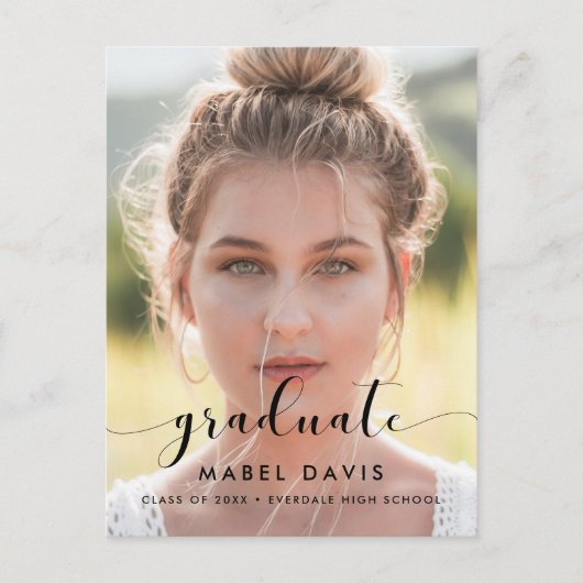 エレガント&シック卒業写真 ポストカード (正面)