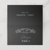 エレガント&シック植物冠結婚の プレイスカード (外部開封)