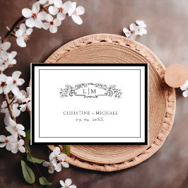 エレガント&シック白黒結婚ズ 出欠カード