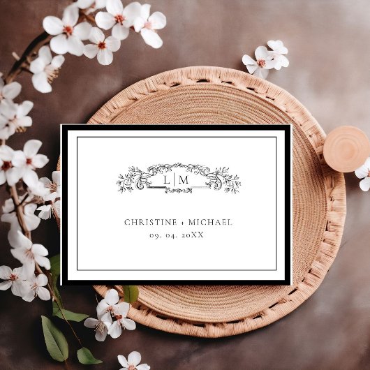 エレガント&シック白黒結婚ズ 出欠カード