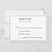 エレガント&シック白黒結婚ズ 出欠カード (裏面)