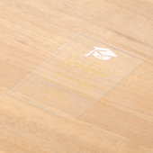 エレガント&シック金ゴールド書道卒業パーティー アクリル招待状 (レイダウン)