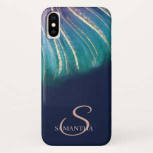 エレガント シック アブストラクト ネイビーブルー iPhone X ケース