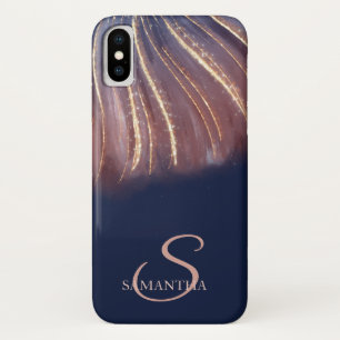 エレガント シック アブストラクト ラインズ、ネイビーブルー iPhone X ケース
