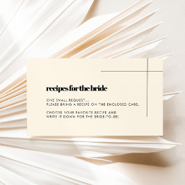 エレガント&シック・クリームブライダルシャワーレシピカード エンクロージャーカード