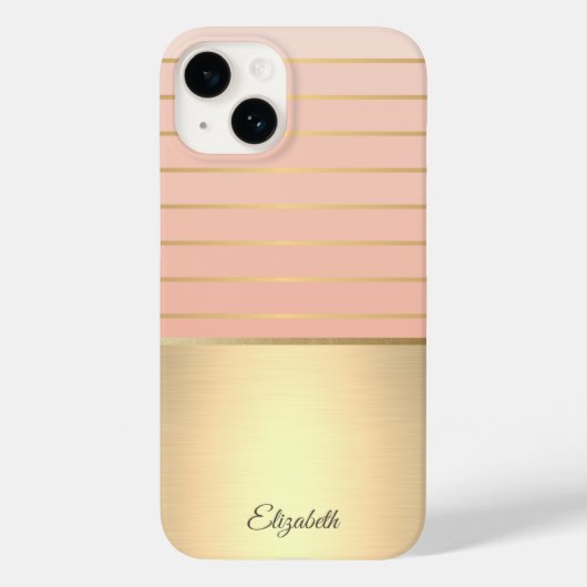 エレガント シック ゴールド ストライプ Case-Mate iPhoneケース (裏面)