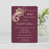 エレガント シック ゴールド ペイズリー ブライダル シャワー 招待状 (スタンド正面)