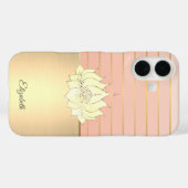 エレガント シック ゴールド ロータス ストライプ Case-Mate iPhoneケース (裏面 (横))