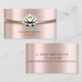 エレガント、シック、シンプルなストライプの白い蓮 名刺 (正面/裏面)