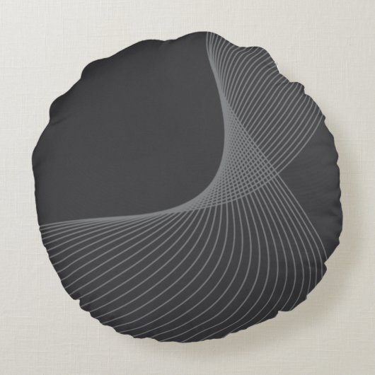 エレガント,シック,シンプルグラフィックモダンパターンアート ラウンドクッション (裏面)