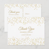 エレガント シック スクリプト サンクス ゴールド ダスト コンフェッティ ポストカード (正面/裏面)