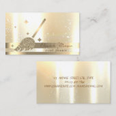 エレガント,シック,ストライプグリッター,発光ブルーム 名刺 (正面/裏面)