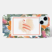 エレガント シック ピーチ 水彩 花 モノグラム M  Case-Mate iPhoneケース (裏面 (横))