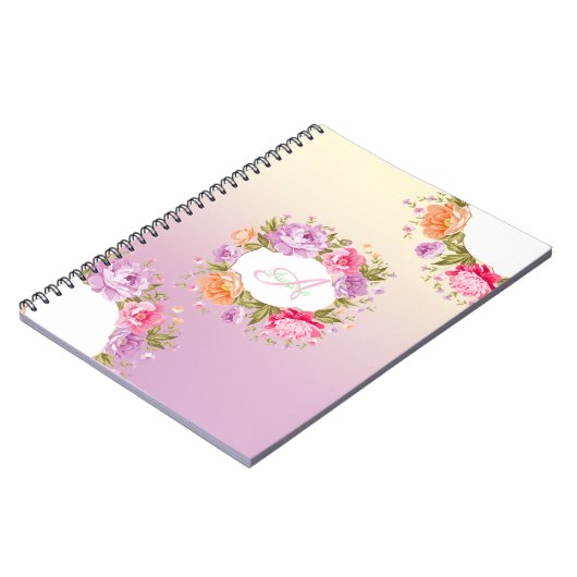エレガント,シック,フローラ-パーソナライズされた ノートブック (左側)