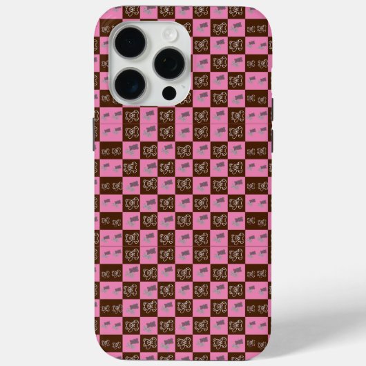 エレガント シック ブラウン プリント & 熊柄 Case-Mate iPhoneケース (裏面)