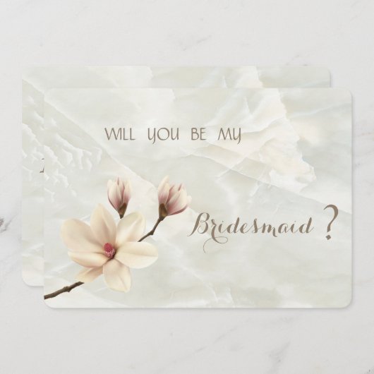 エレガント シック マグノリア ブライズメイド カード (正面/裏面)