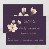 エレガント シック マグノリア 返信 招待状 (正面/裏面)