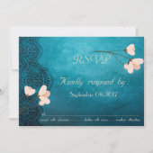エレガント シック ヴィンテージ オーナメント フローラル RSVP 招待状 (正面)