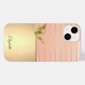 エレガント シック 蝶 ゴールド ストライプ Case-Mate iPhoneケース (裏面 (横))