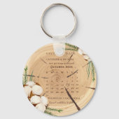 エレガント&シッ素朴クの木の日付を保存 キーホルダー (正面)