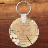 エレガント&シッ素朴クの木の日付を保存 キーホルダー (正面)