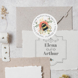 エレガント シトラス ボタニカル バンブル ビー | 住所 ラウンドシール