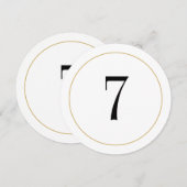 エレガント シマー ゴールド サークル テーブル ナンバー 7 カード (正面/裏面)