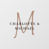 エレガント、シムペル結婚、s、モノグラム名 ウィンドウサイン (シート)