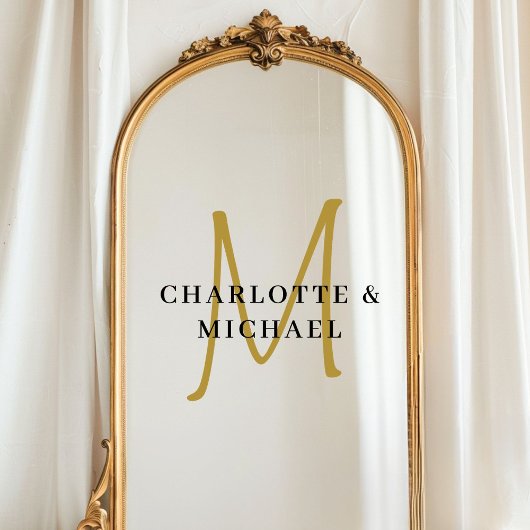 エレガント、シムペル結婚、s、モノグラム名 ウィンドウサイン