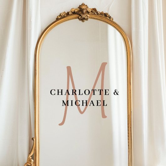 エレガント、シムペル結婚、s、モノグラム名 ウィンドウサイン