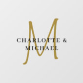 エレガント、シムペル結婚、s、モノグラム名 ウィンドウサイン (シート)