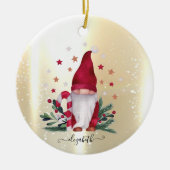 エレガント シャイニー、フェイク ゴールド、リース ジョイ セラミックオーナメント (正面)