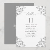 エレガント シルバーグレー 結婚式 座席表 カード (正面/裏面)