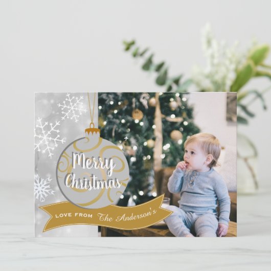 エレガント シルバー グレー ゴールド 宝玉 写真 クリスマス (スタンド正面)