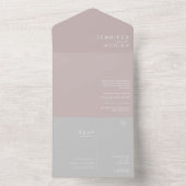 エレガント シルバー ピンク ミニマル モダン シールと送信 オールインワン招待状 (内側)