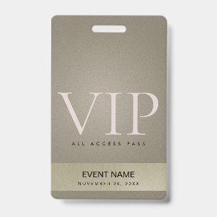 エレガント シルバー ペイル ゴールド VIP イベント アクセス パス バッジ