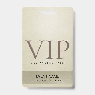 エレガント シルバー ペール ゴールド VIP イベント アクセス パス バッジ