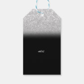 エレガント シルバー ボケ ブラック ありがとう カード ギフトタグ (裏面)