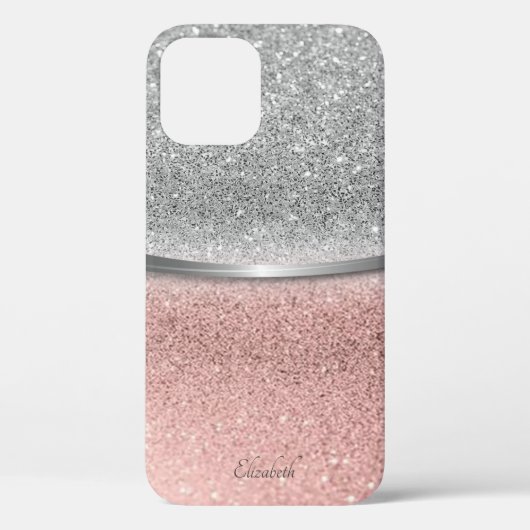 エレガント シルバー ローズゴールド ギター  Case-Mate iPhoneケース (裏面)