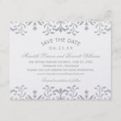 エレガント シルバー ヴィンテージ グラマラス ウェディング セーブザデート (正面)