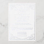 エレガント シルバー 和婚 フォイル 招待状 (正面)