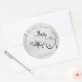 エレガント シルバー 馬車 白い 絵本のような ロイヤル ラウンドシール (封筒)