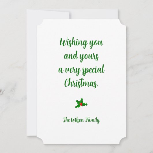 エレガント&シンプルカスタマイズHoliday Greeting Card 招待状 (正面)