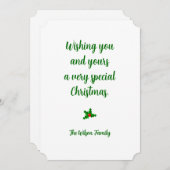 エレガント&シンプルカスタマイズHoliday Greeting Card 招待状 (正面/裏面)