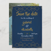 エレガント&シンプルラグジュアリー結婚式招待状 招待状 (正面/裏面)