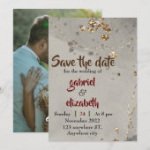 エレガント&シンプルラグジュアリー結婚式招待状 招待状 (正面/裏面)