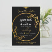 エレガント&シンプルラグジュアリー金ゴールド結婚式招待状 招待状 (スタンド正面)