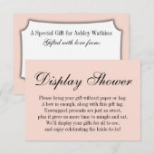 エレガント、シンプルラップなしブライダルシャワー、赤面ピンク エンクロージャーカード (正面/裏面)